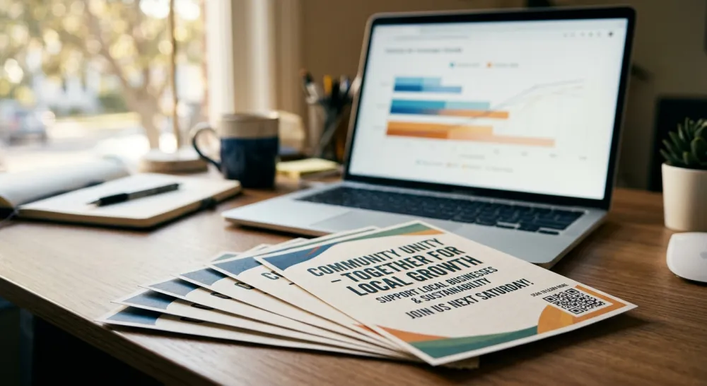 Printed marketing flyers with a QR code